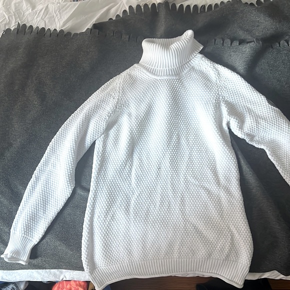 Pelle P White Waffle-knit Turtle Neck Sweater - Picture 1 of 4